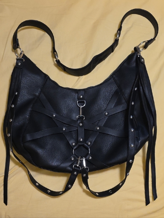Killstar Handbags - Killstar Possessions Studded Shoulder Bag Harness Corset Vegan Leather